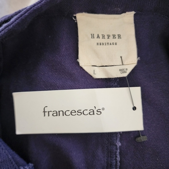 NWT Francesca's Harper Heritage Navy Blue Tie Waist Skirt Women's Large L New - Picture 8 of 10